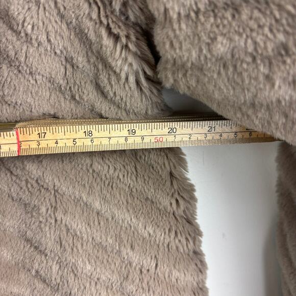 QUIET LUXURY Shaggy Coat – BB Dakota Draped Front Dark Cream – Size M - Picture 8 of 9